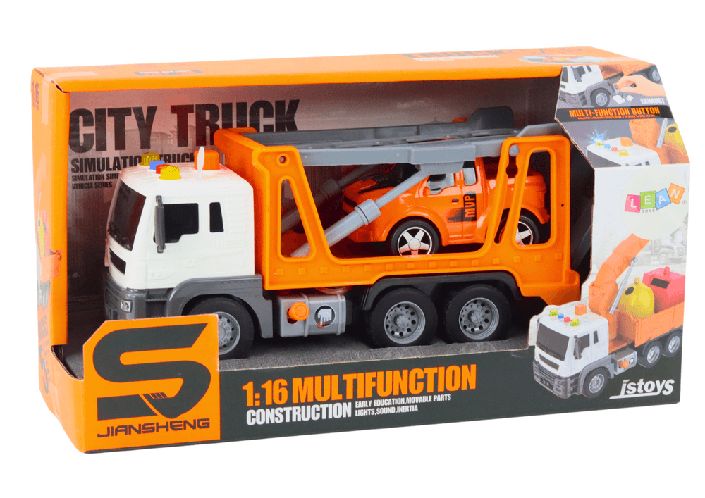 LEAN TOYS Multifunkcijska vlečna kamion, luči in zvoki, 1:16 5