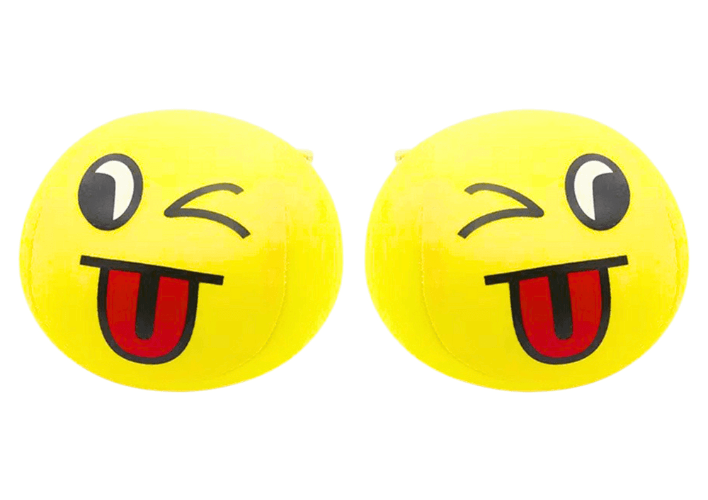LEAN TOYS Mehka žoga Emoji obraz, rumena, Ø 9 cm