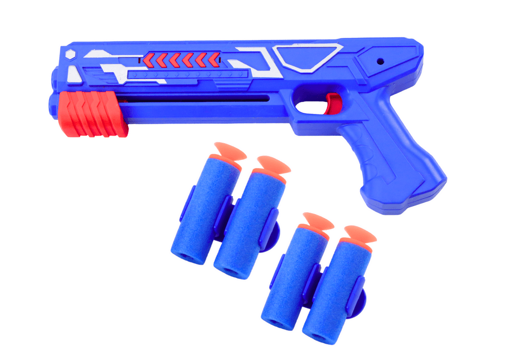 LEAN TOYS Pištola na puščice in izstreljevalnik letal, modra 4