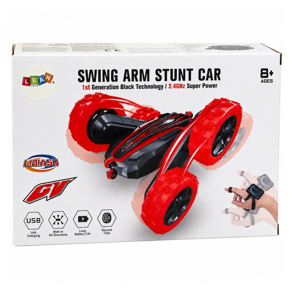 LEAN TOYS RC avto kaskader, 360° upravljanje z gestami, rdeč 6