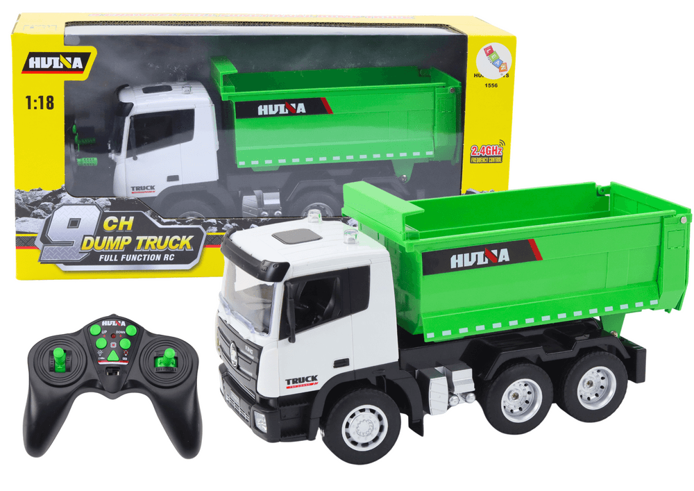 LEAN TOYS Tovornjak - kiper RC 1:18, zeleni