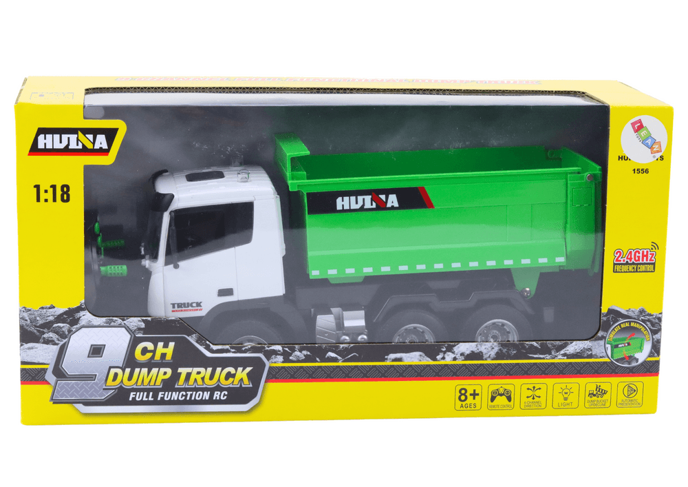 LEAN TOYS Tovornjak - kiper RC 1:18, zeleni 8