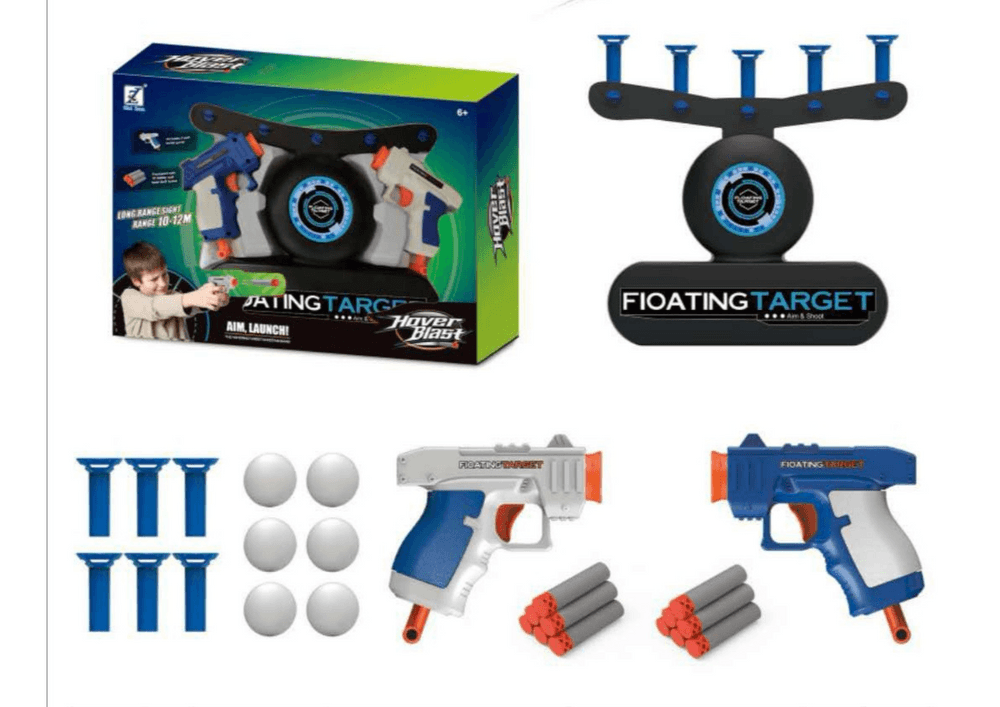 Igra s ciljanjem LEAN TOYS: pištola, lebdeče kroglice