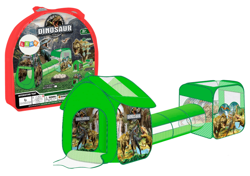 Otroško igrišče 3v1 LEAN TOYS: šotor, tunel, bazen z dinozavri