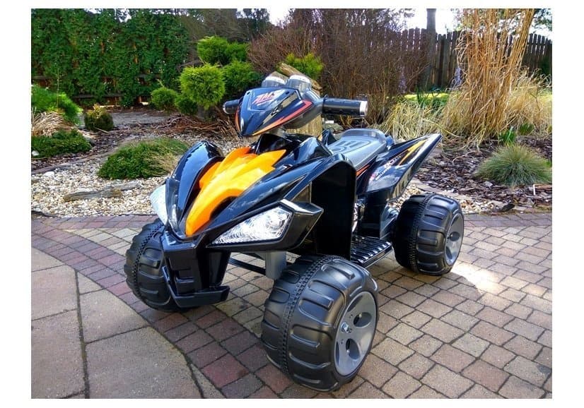 LEAN CARS Akumulatorski otroški quad črn LED MP3 8