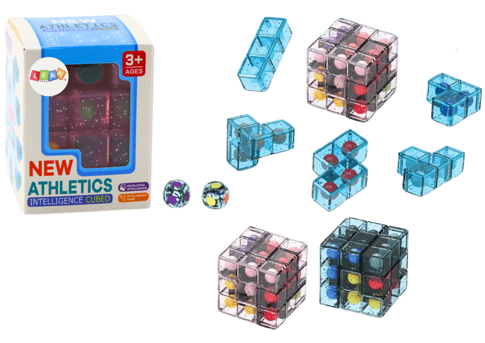 Logične kocke LEAN TOYS, sestavljanka, kocka, roza
