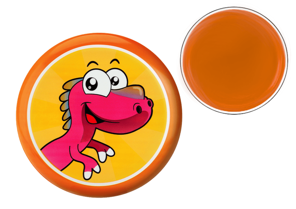 Leteči disk frisbee LEAN TOYS z dinozavrom, oranžni, 20 cm