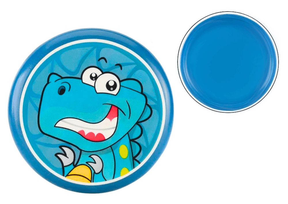 Leteči disk frisbee LEAN TOYS z dinozavrom, modri, 20 cm