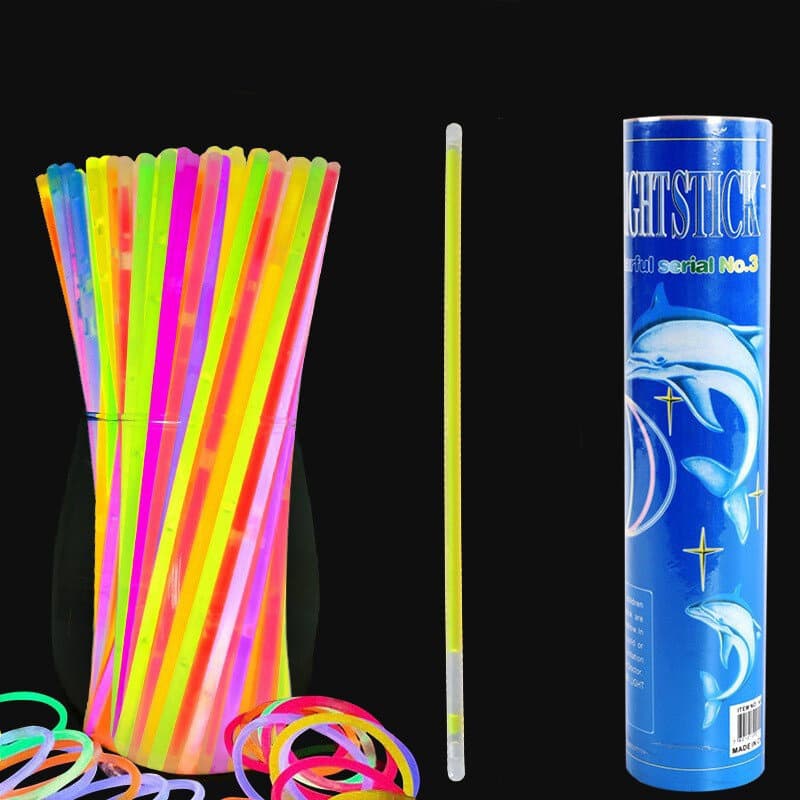 LEAN TOYS Fluorescenčne zapestnice, 100 kosov, več barv, svetleče v temi 4