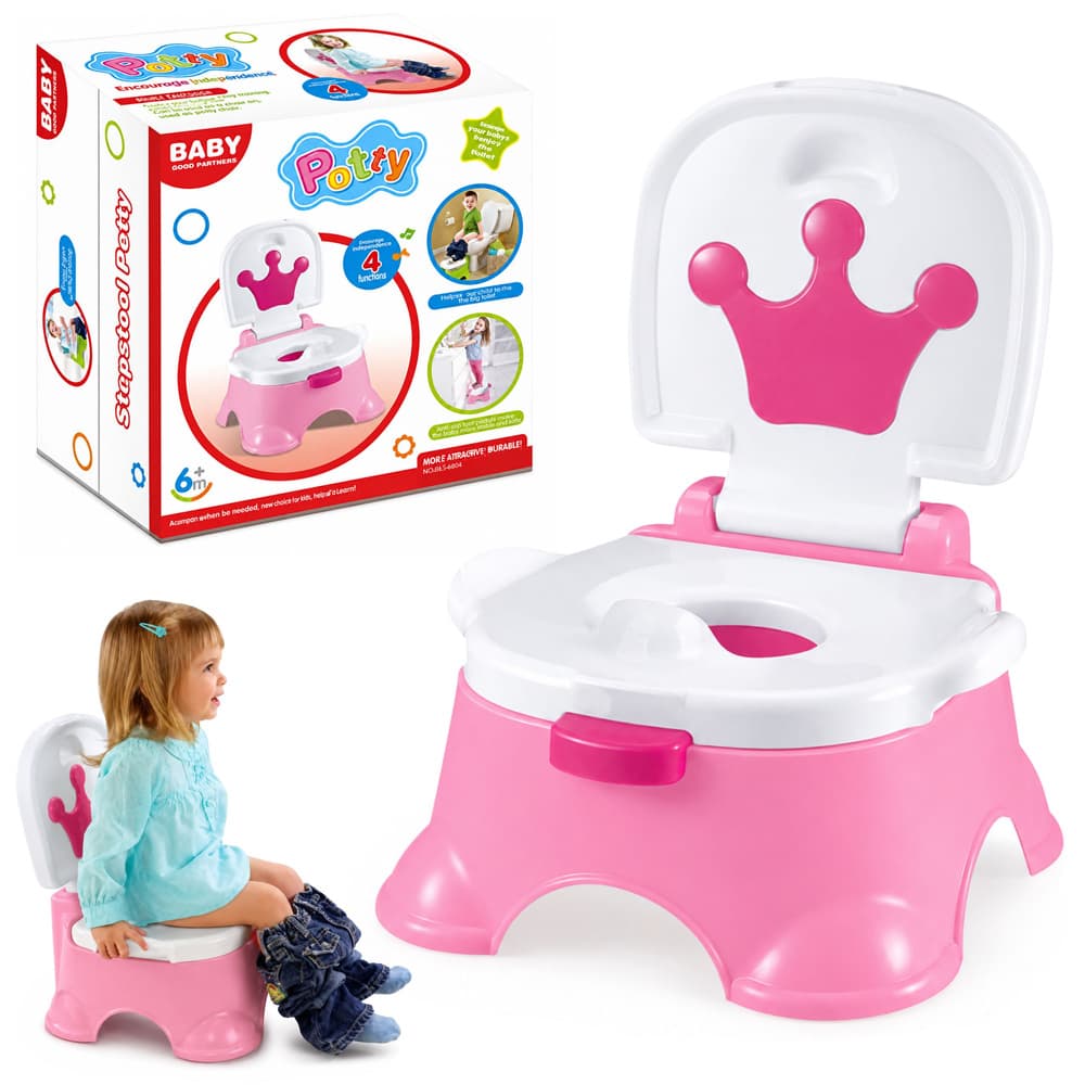 LEAN TOYS Interaktivni nočnik 5v1 z glasbeno WC školjko, roza