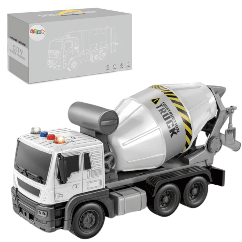 LEAN TOYS Beton mešalnik, modri, vrtljiva 'gruszka', zvok, luči, 1:16