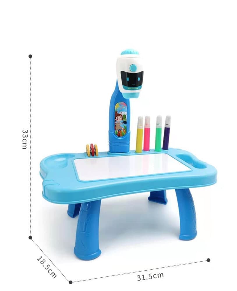 Mini projektor robot LEAN TOYS, mizica za risanje, moder 5