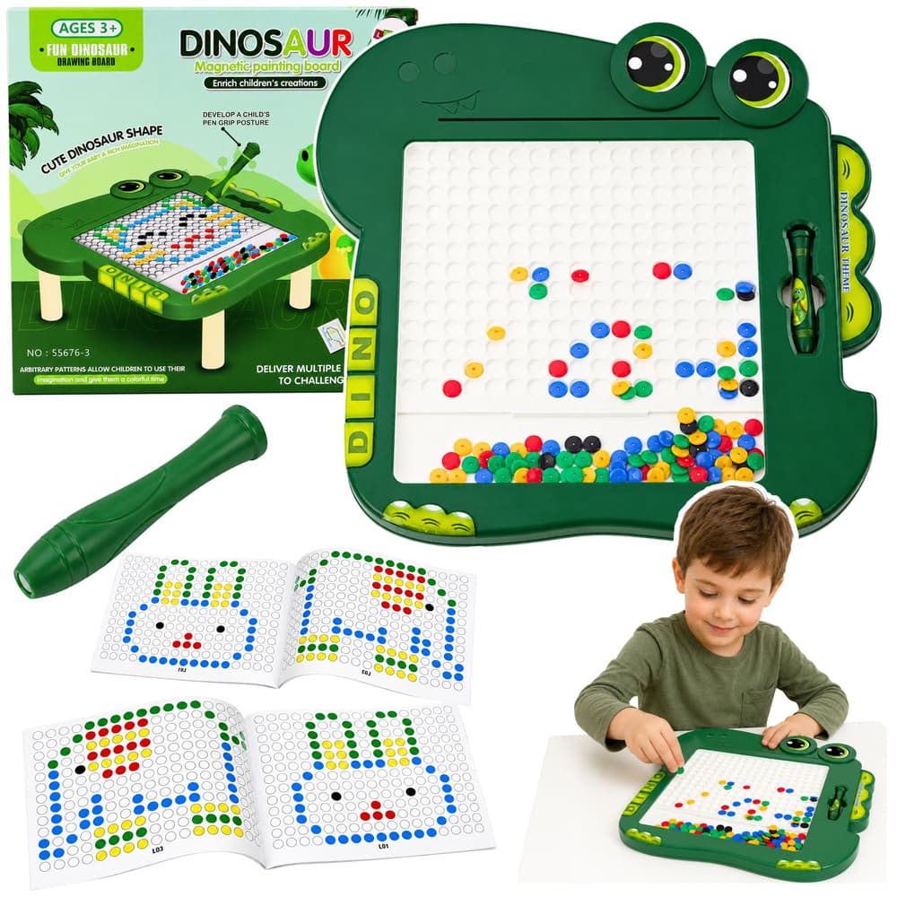 LEAN TOYS Magnetska tabla dinozaver, zelena
