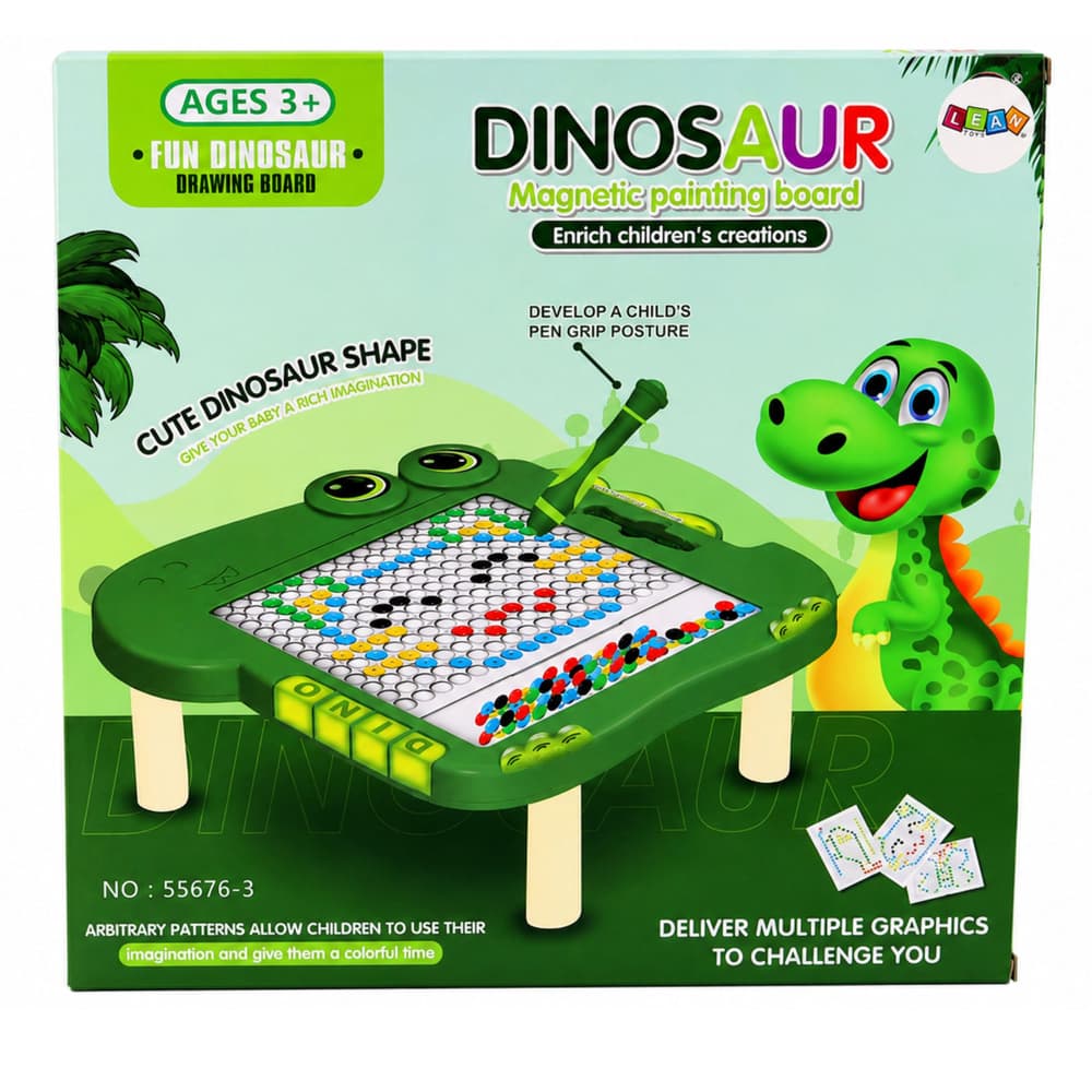 LEAN TOYS Magnetska tabla dinozaver, zelena 5