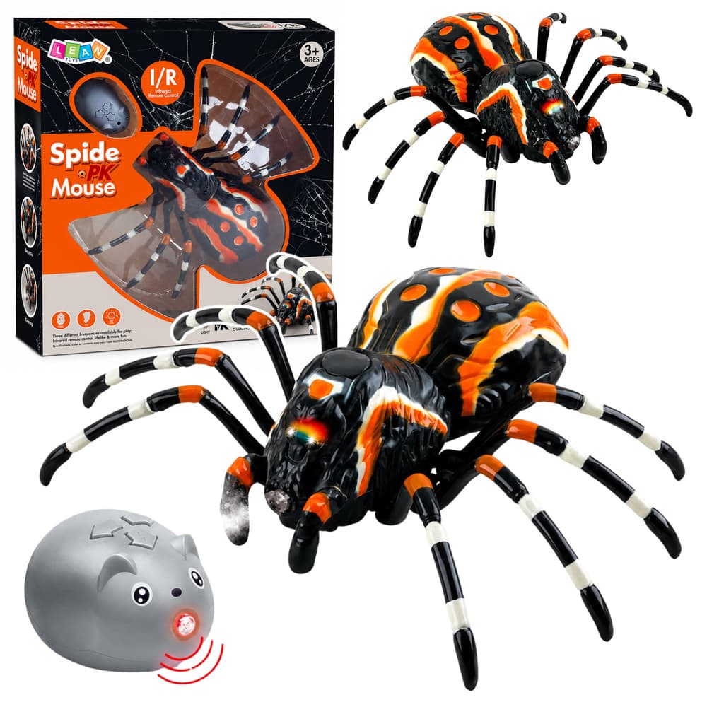 LEAN TOYS daljinsko vodljiv pajek tarantula, črn