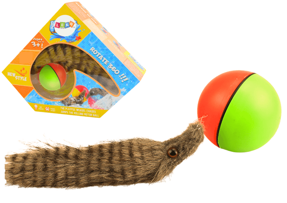 LEAN TOYS Ubežna žogica s kosmatim repkom - feretka