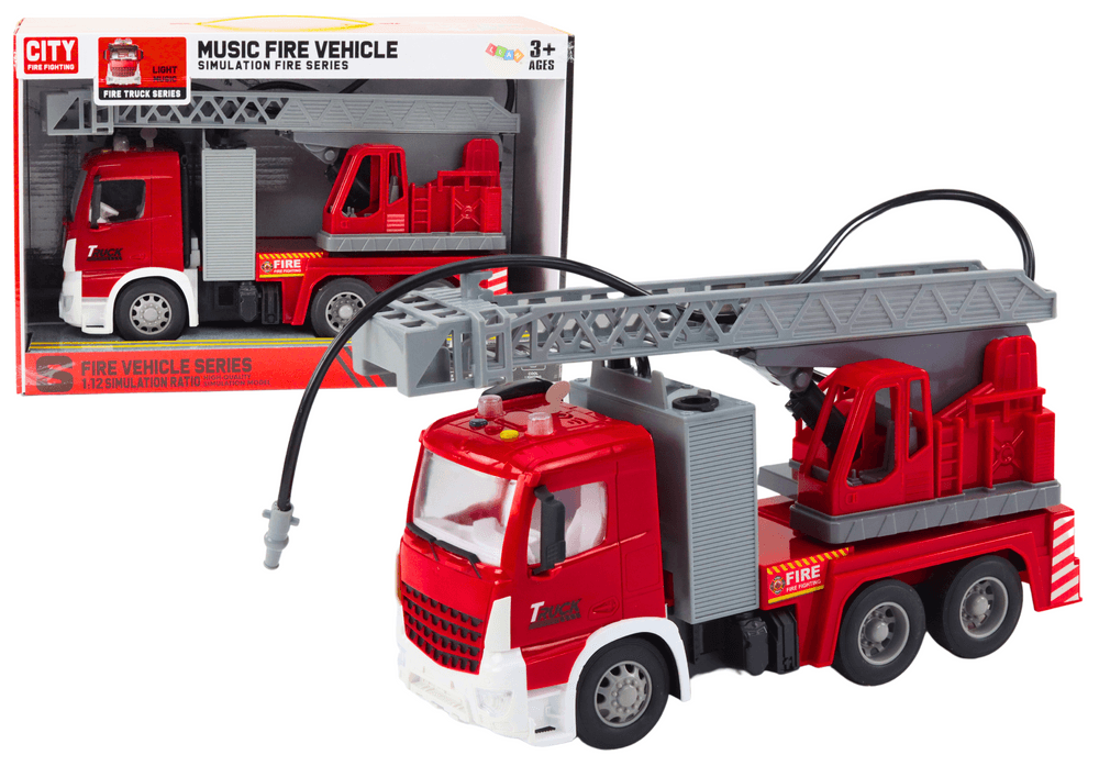 LEAN TOYS Gasilsko vozilo z dvižno roko, lučmi in zvoki