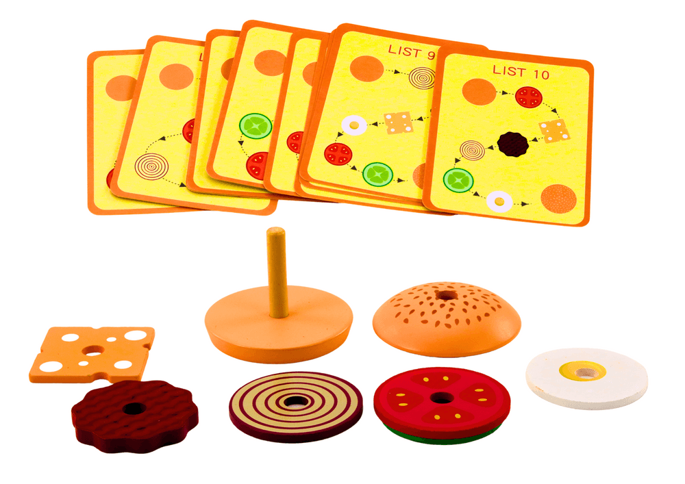Leseni hamburger z 8 elementi in 10 karticami s recepti 3