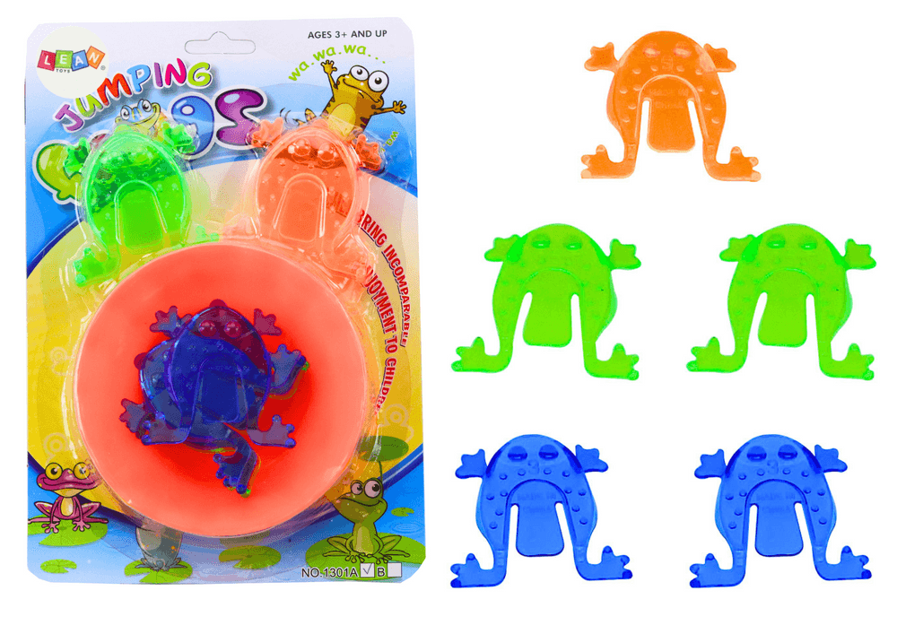 LEAN TOYS Igra spretnosti Skakajoče žabice v posodici