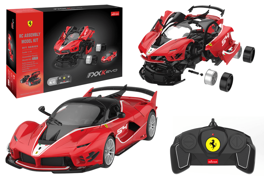 RASTAR Konstrukcijski komplet RC avto Ferrari FXXK EVO, rdeč, 88 el.