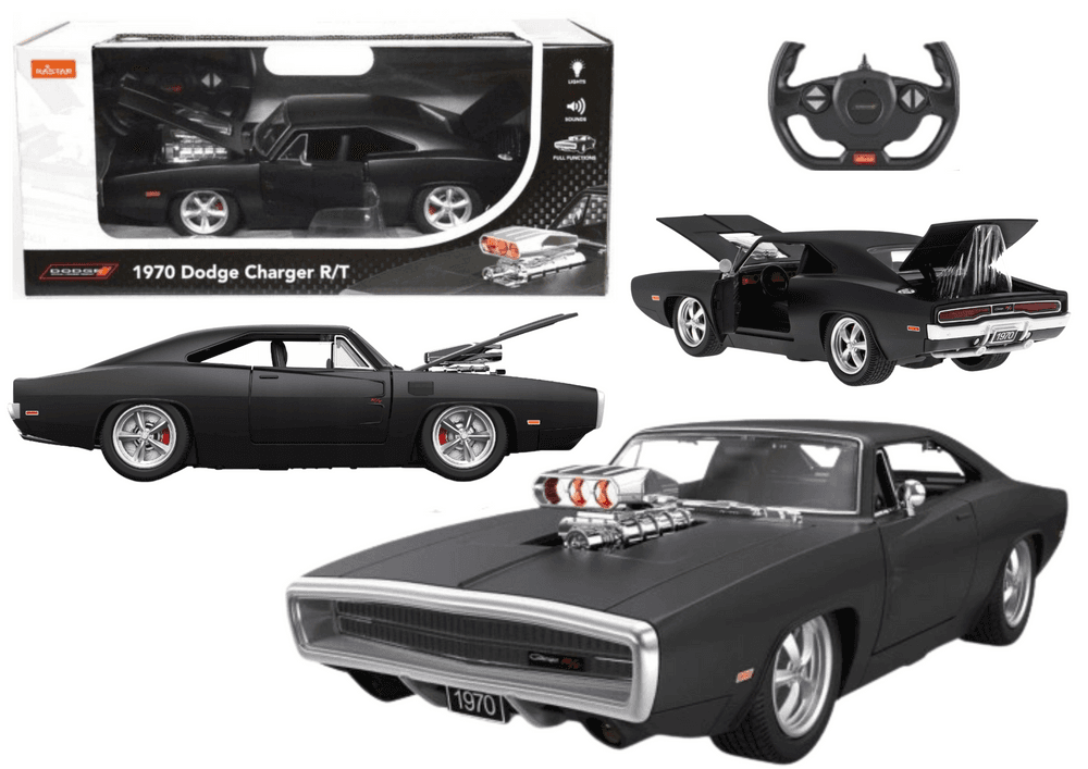 RC avto RASTAR Dodge Charger R/T 1:16, črn, odpirajoči elementi