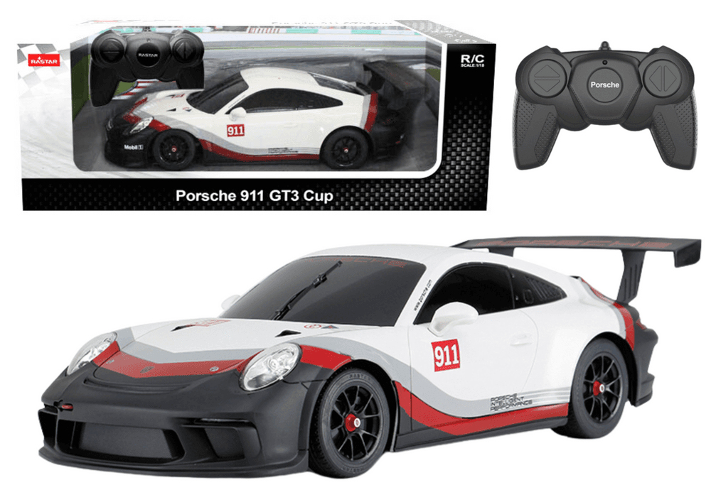 RC avto RASTAR Porsche 911 GT3 1:18, belo-siv