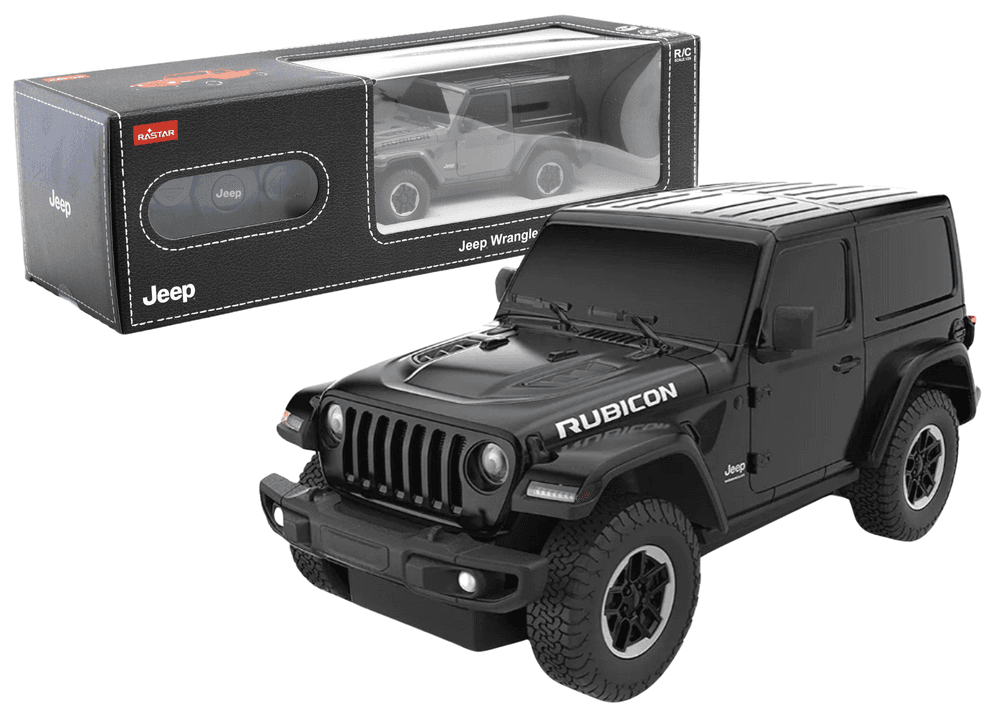 Daljinsko voden Jeep Wrangler JL Rubicon Rastar 1:24, črn
