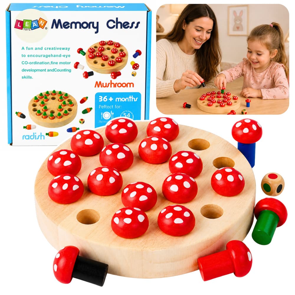 Spominska igra Drevene gobice (Muchomory) LEAN TOYS