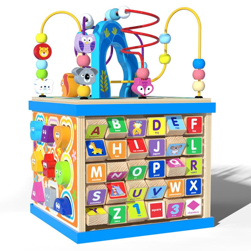 LEAN TOYS lesen izobraževalni sorter kocka - abeceda in vzorci