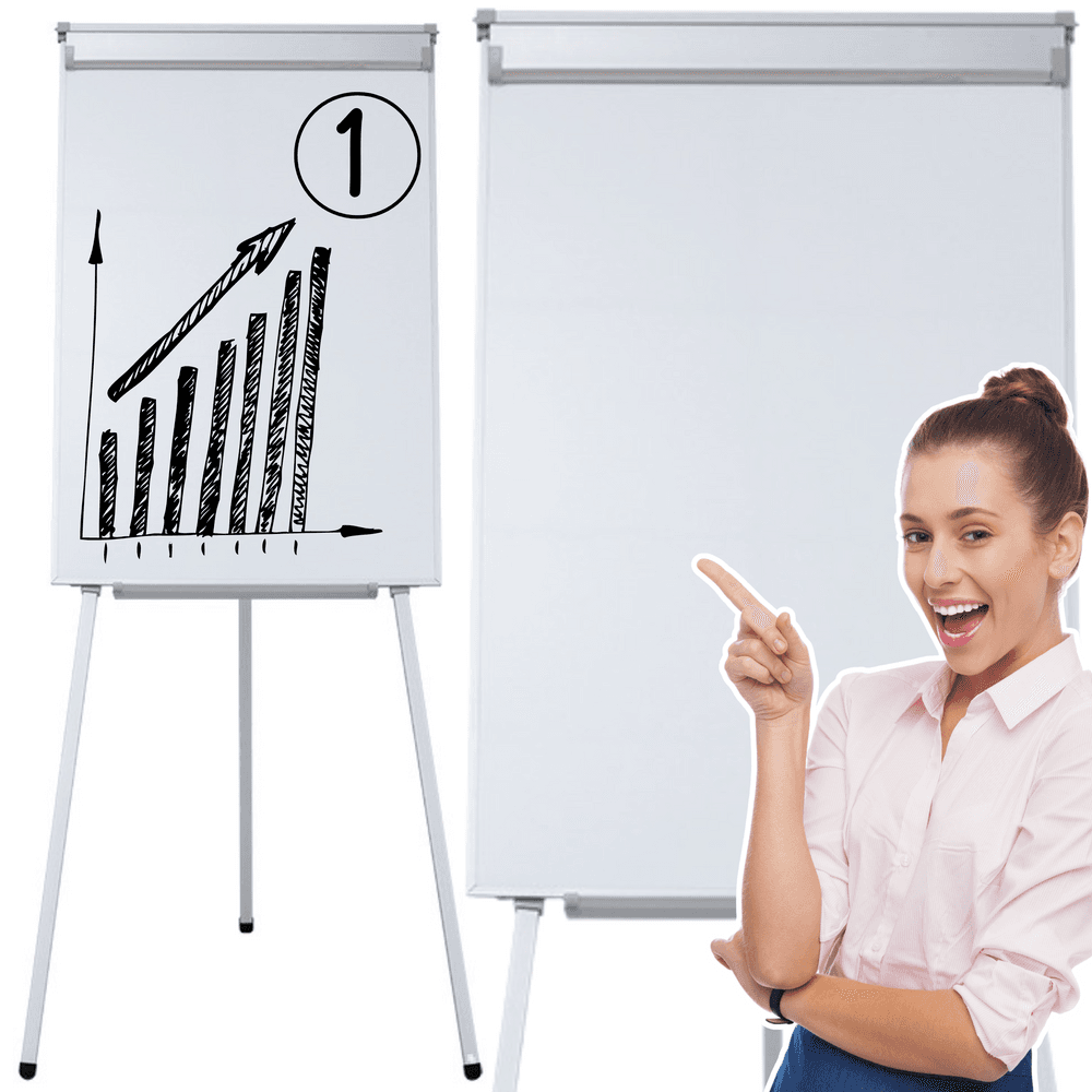LEAN Magnetna flipchart tabla, na stojalu, bela, 70x100cm