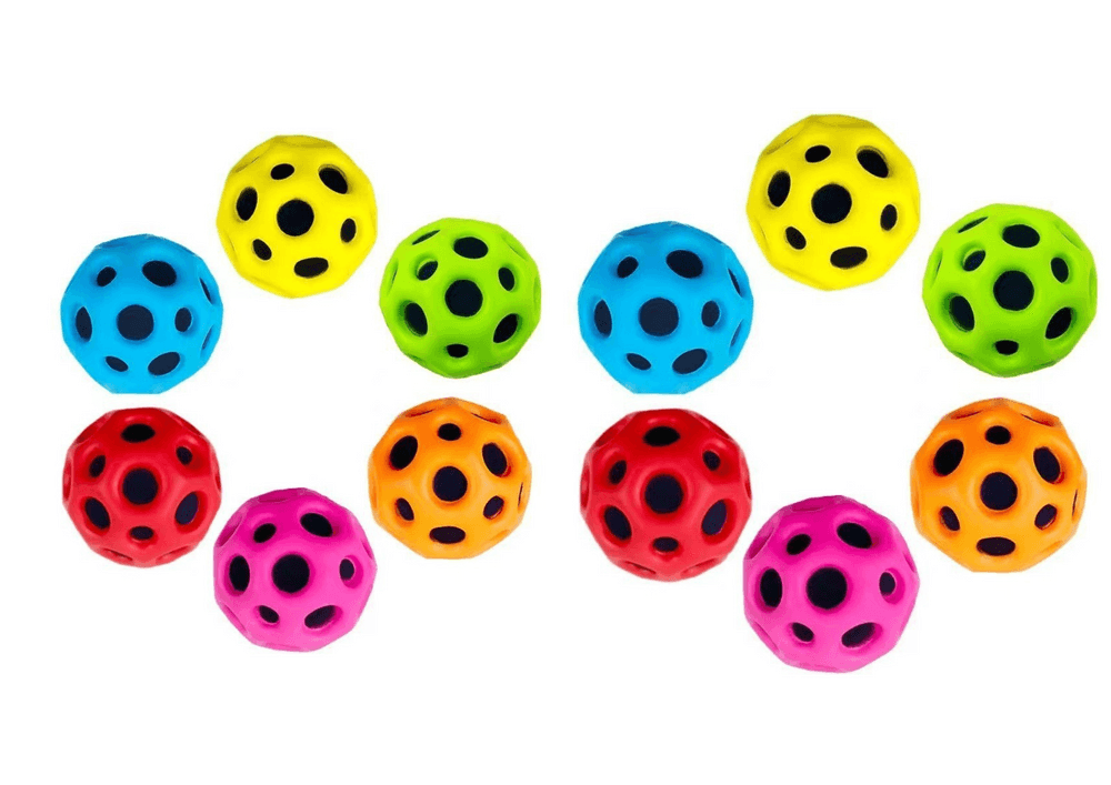 LEAN TOYS Svetleča žogica z vdolbinami za otroke, 6cm 2