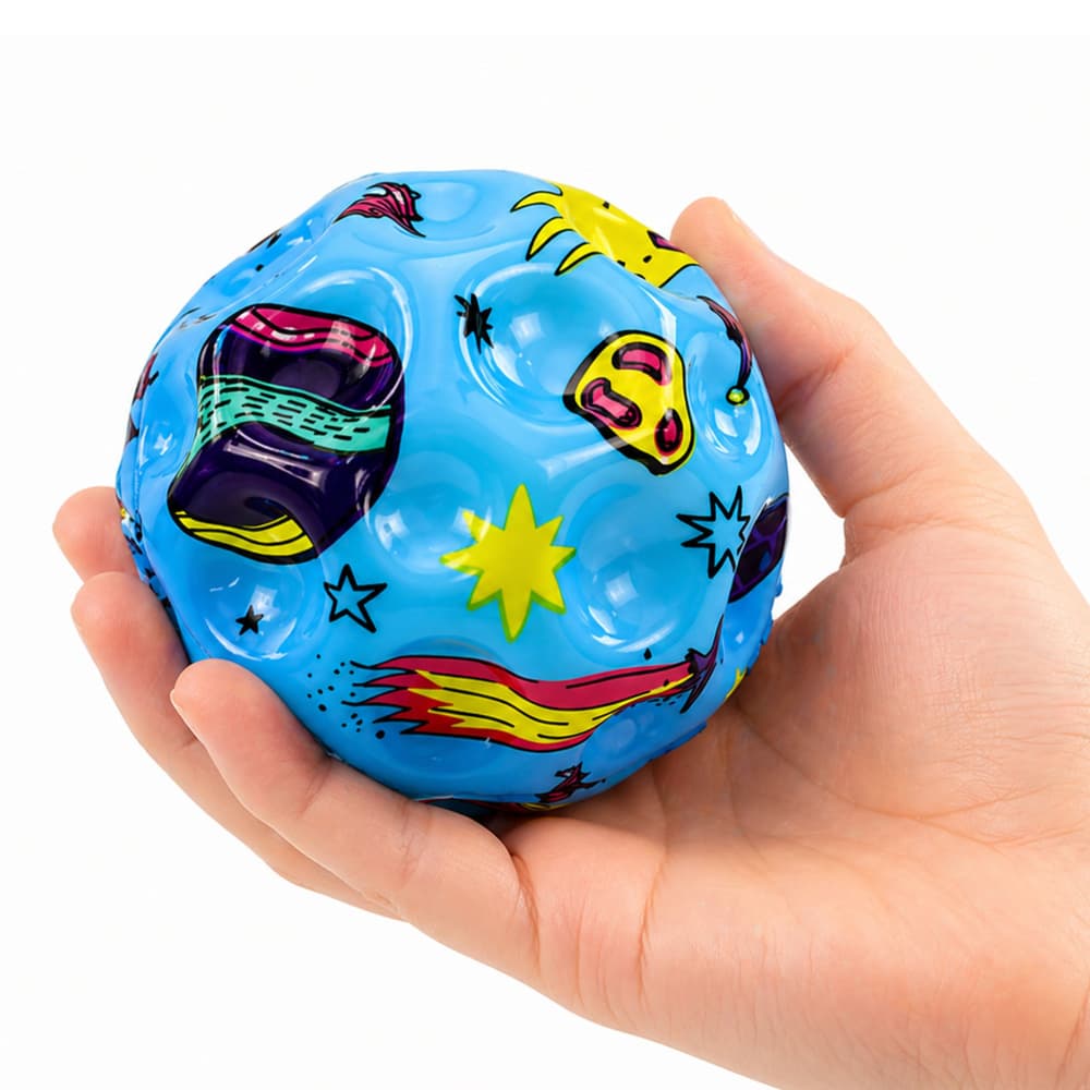 LEAN TOYS Žogica z izboklinami, vesolje, 7cm 3