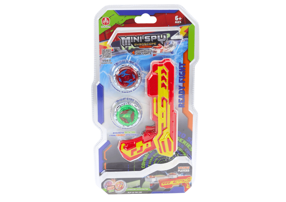 LEAN TOYS Set pištol izstreljevalk, 2 kovinska koluta, rdeč, luči 3