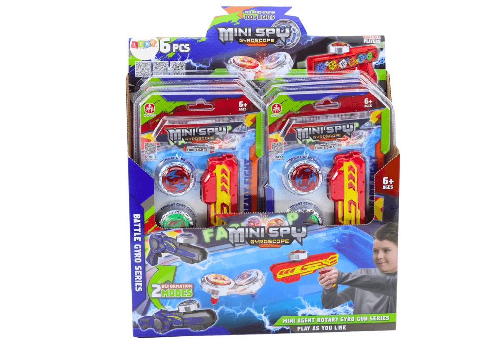 LEAN TOYS Set pištol izstreljevalk, 2 kovinska koluta, rdeč, luči 4