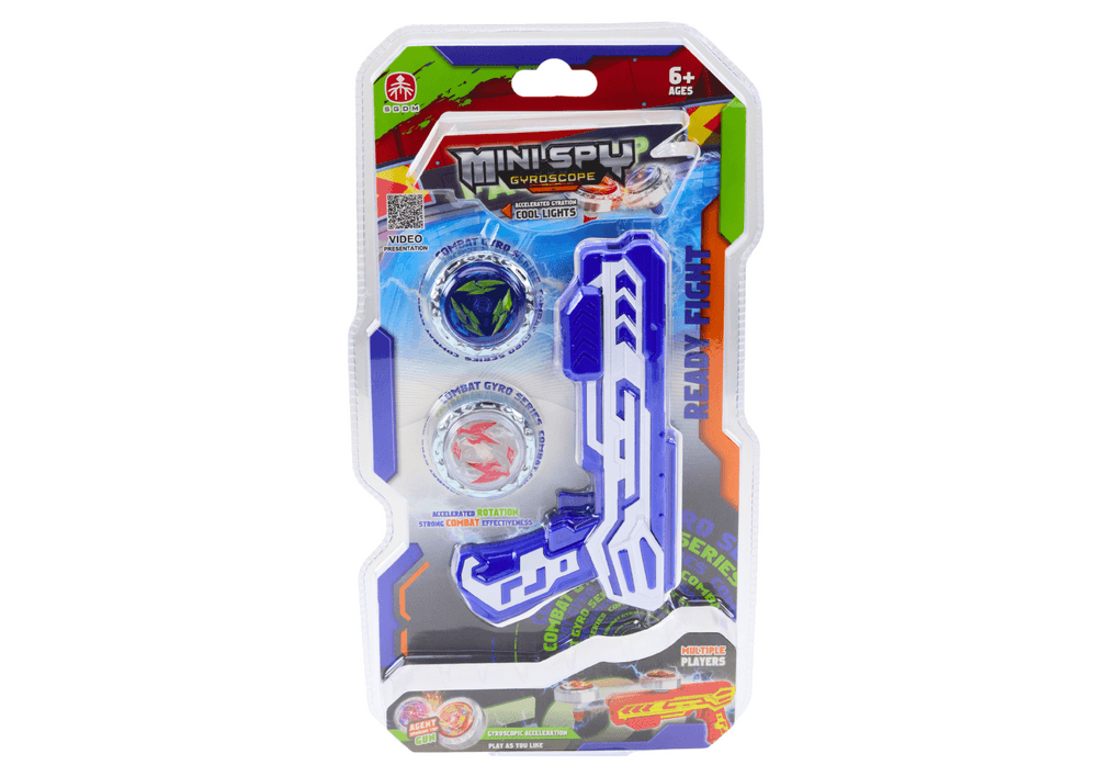 LEAN TOYS Set pištol izstreljevalk, 2 kovinska koluta, moder, luči 3