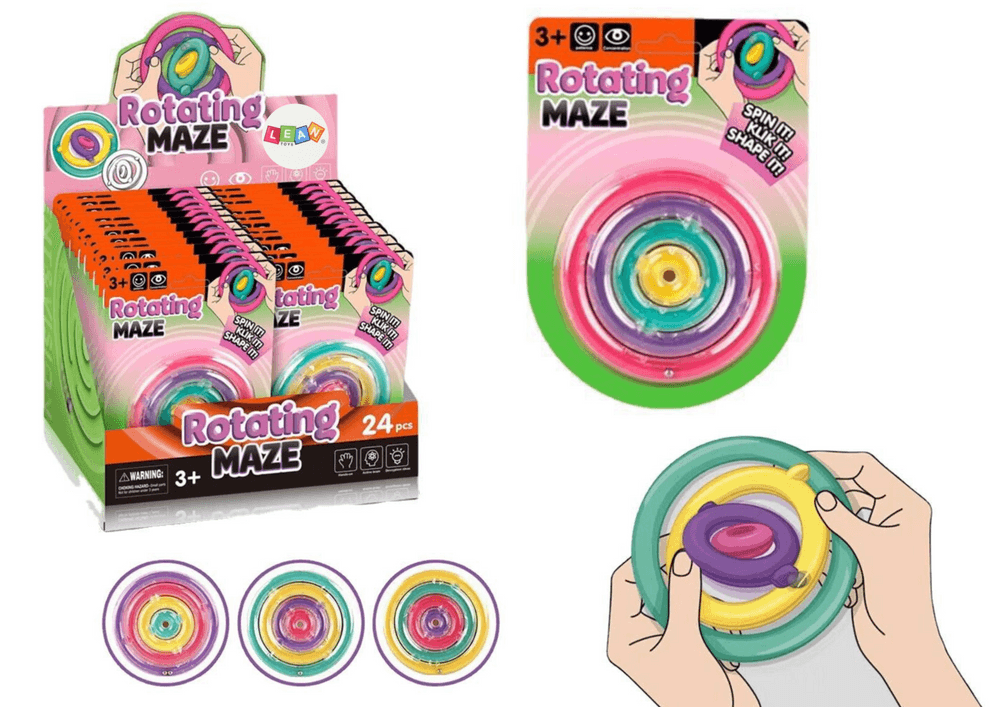 LEAN TOYS Senzorična igrača, antistresna, rotirajoča mavrična kolesca
