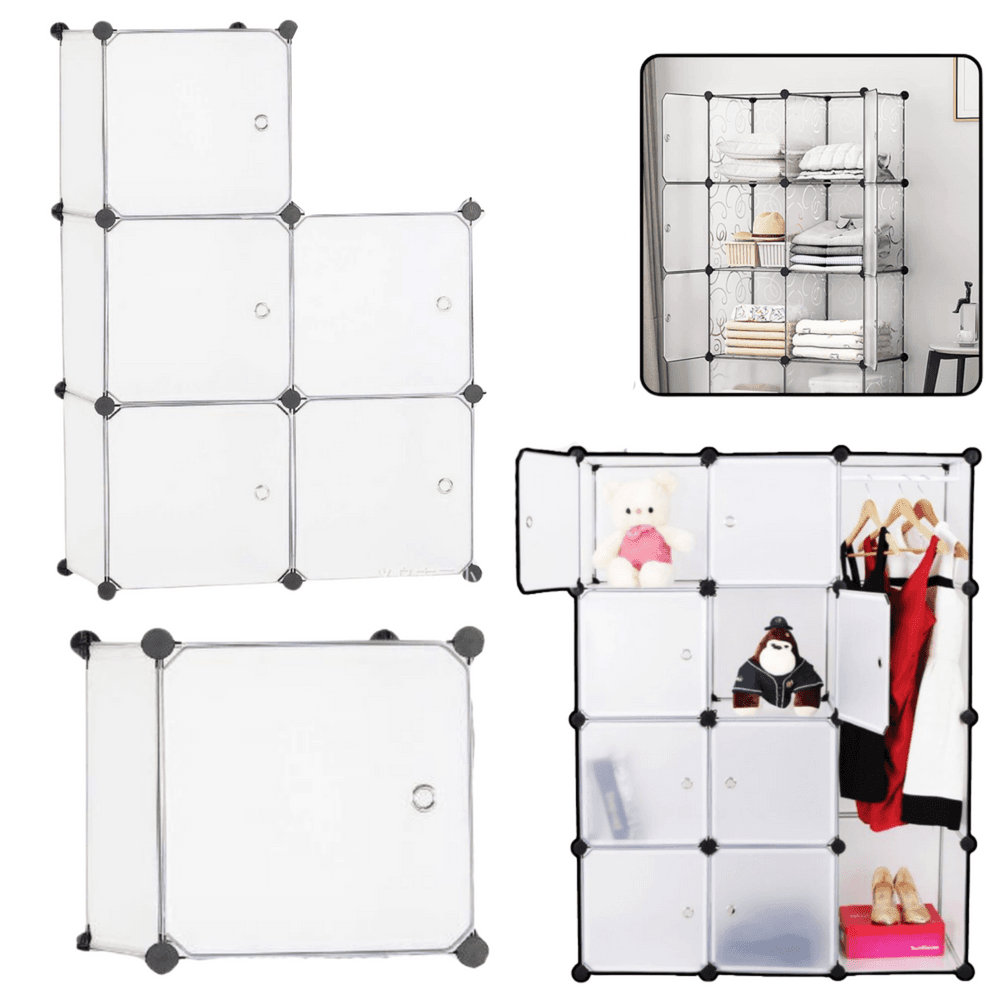 LEAN Modularen regal za čevlje in dodatke, 5 predalov, prozoren