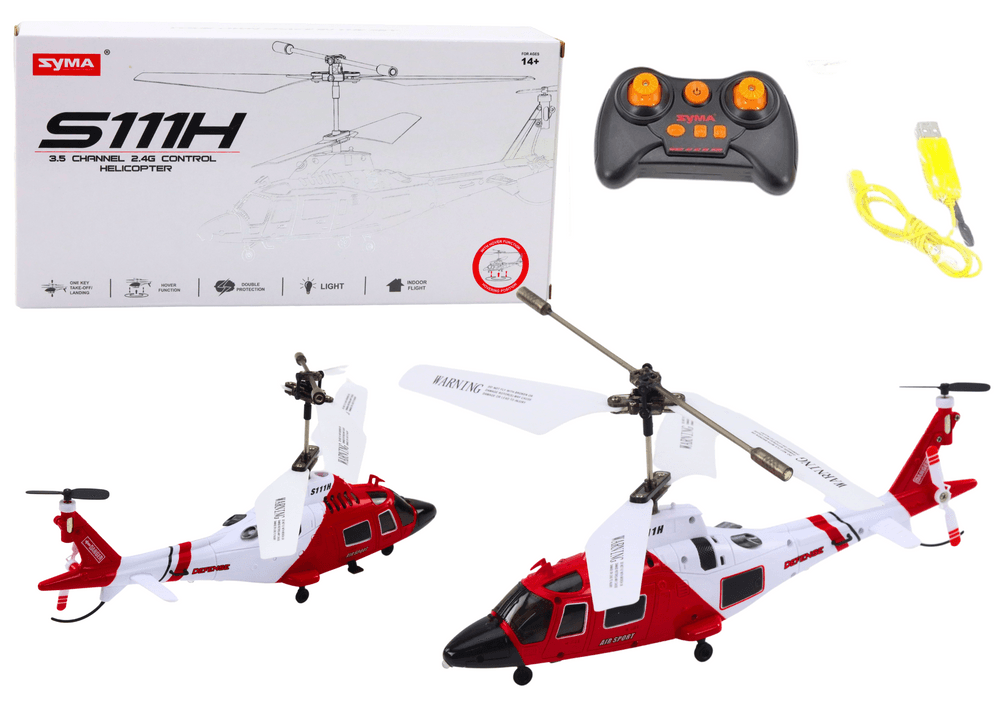 Helikopter na daljinsko upravljanje Syma S111H, rdeč, žiroskop