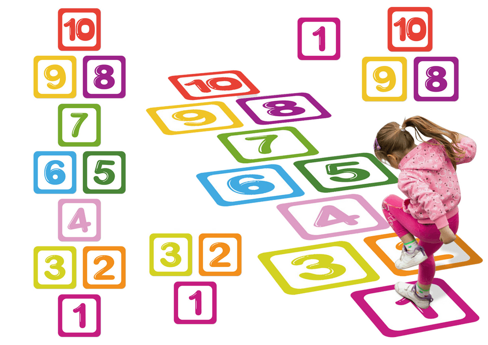 Nalepke za tla Lean Toys, števke 1-10, za igro 'Rastko'