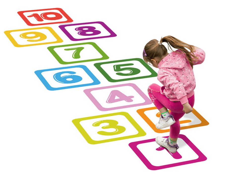 Nalepke za tla Lean Toys, števke 1-10, za igro 'Rastko' 2