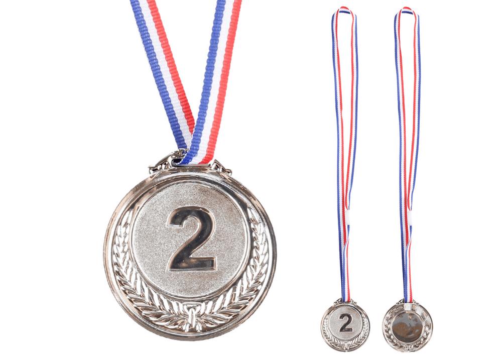 Srebrna medalja Lean Toys, 2. mesto, cinkova zlitina, 6,5 cm