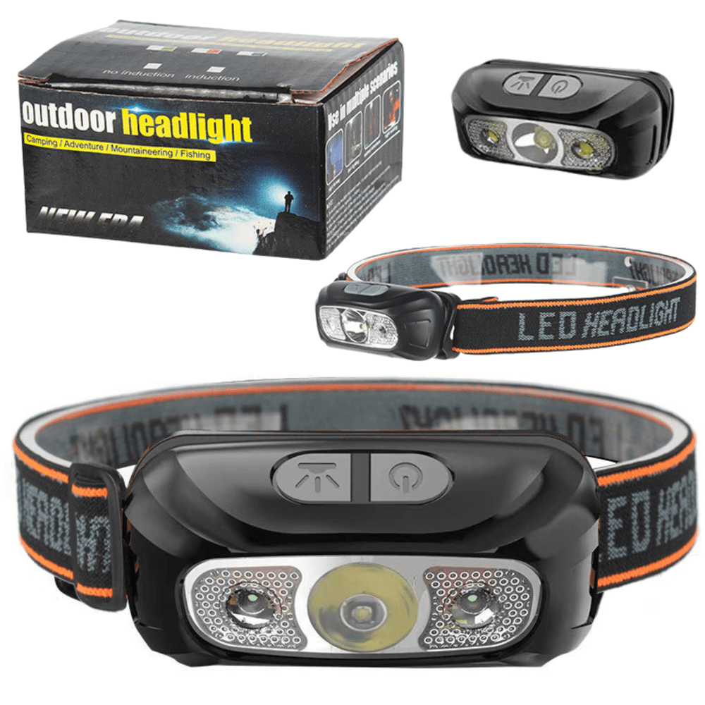 LEAN LED naglavna svetilka, vodoodporna, 6 načinov