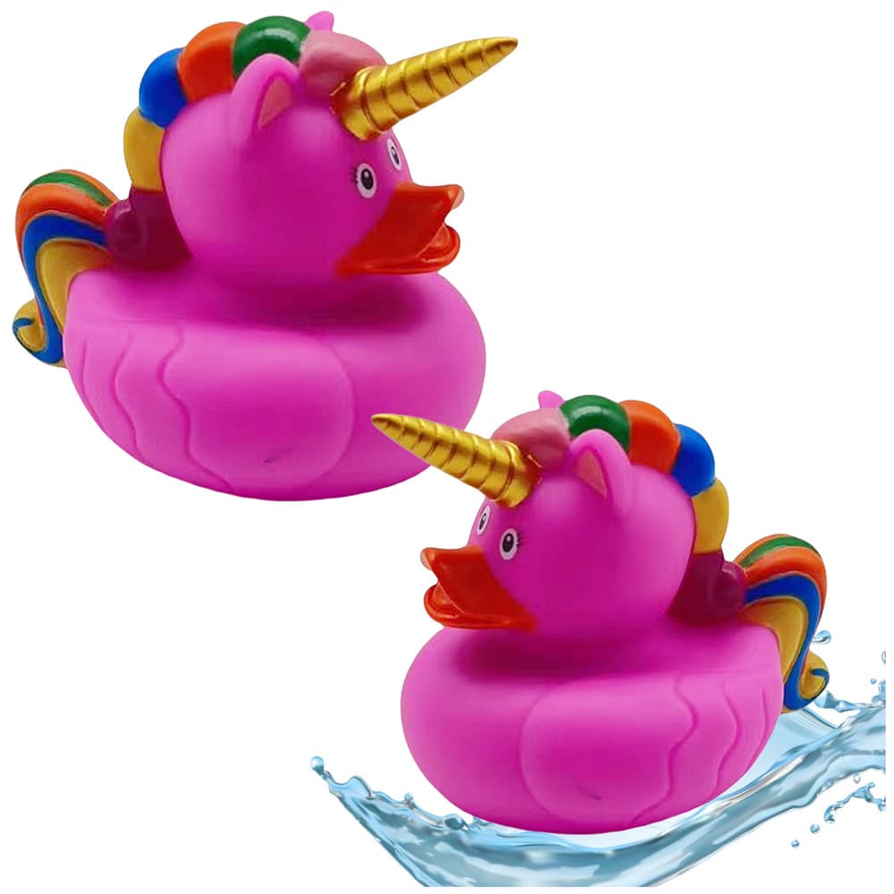 LEAN TOYS Kiskica samorog igrača za kopel, mavrična griva, roza