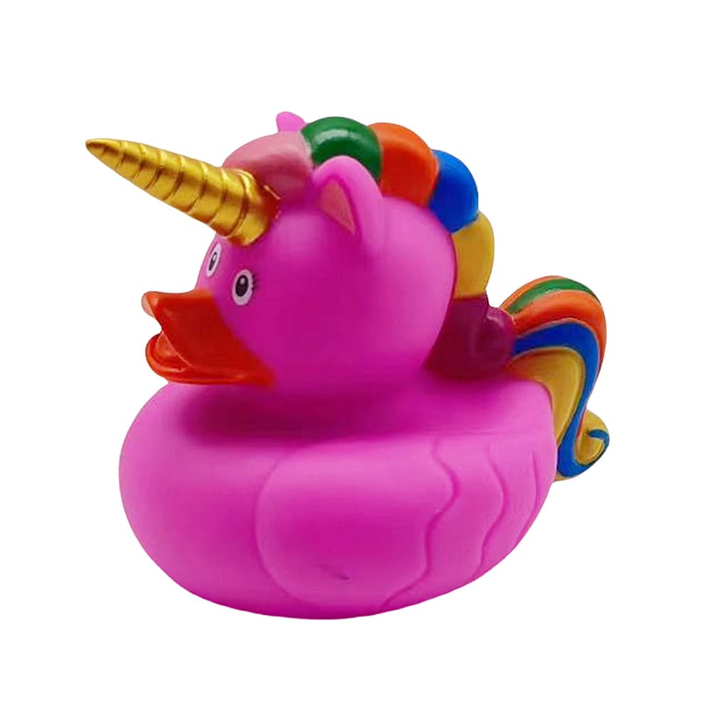 LEAN TOYS Kiskica samorog igrača za kopel, mavrična griva, roza 2