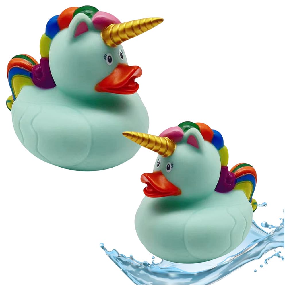 LEAN TOYS Kiskica samorog igrača za kopel, mavrična griva, zelena