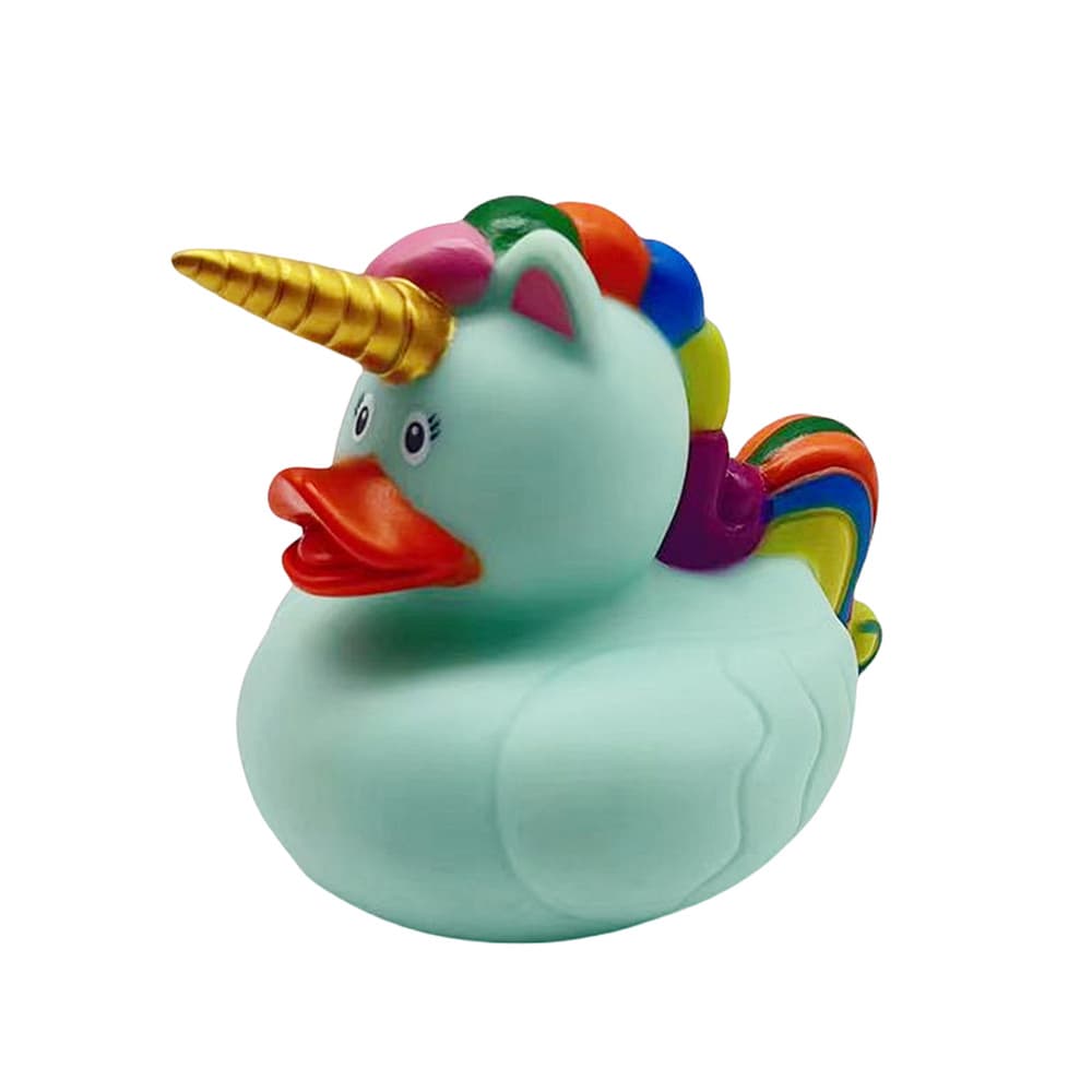 LEAN TOYS Kiskica samorog igrača za kopel, mavrična griva, zelena 2