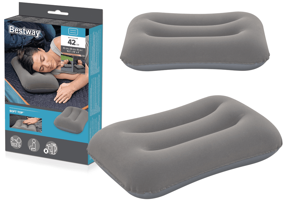Bestway Napihljiva blazina za spa/bazen, siva, 42 x 26 x 10 cm