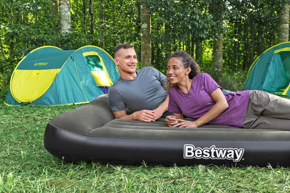 BESTWAY 67682 Napihljiv dvoposteljni materac 203x152x30 cm z vgrajenim vzglavnikom 2