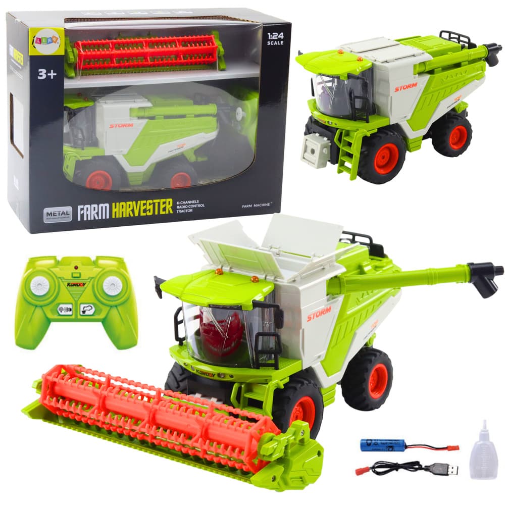 Kombajn LEAN TOYS 2v1 na daljinsko vodenje, z dimnim učinkom