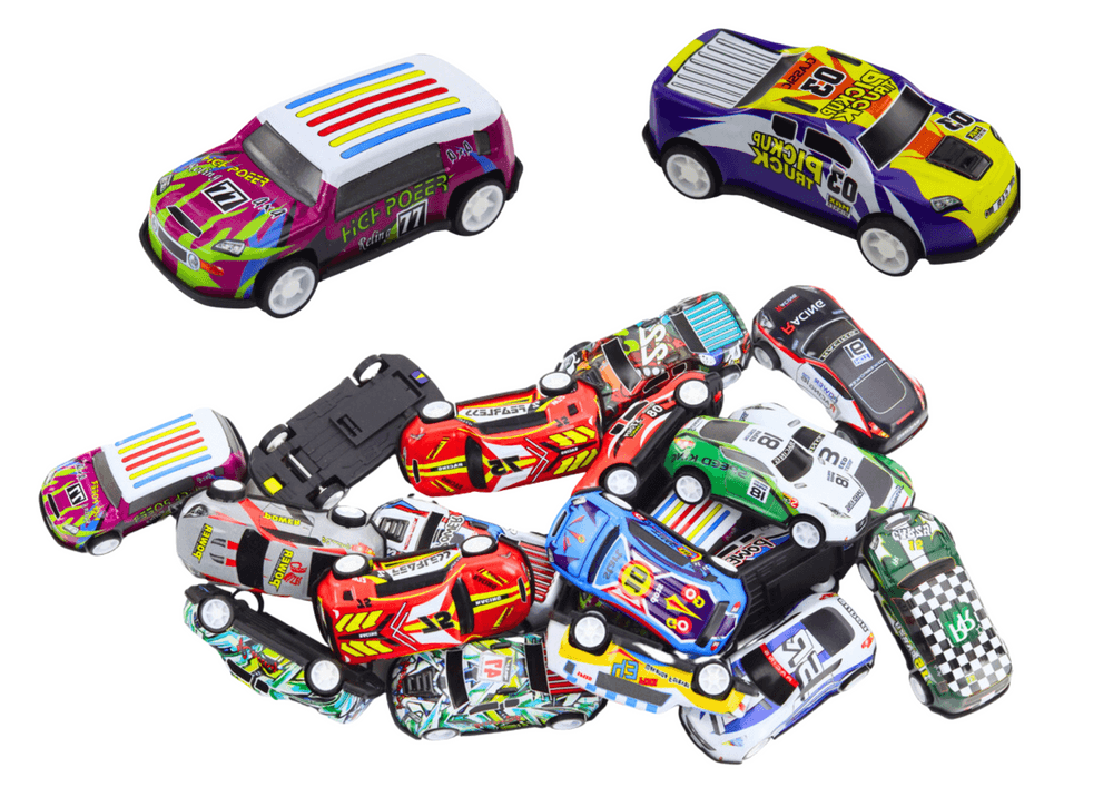 Set resorik avtomobilčkov v kovčku LEAN TOYS, 25 kosov + podloga 2